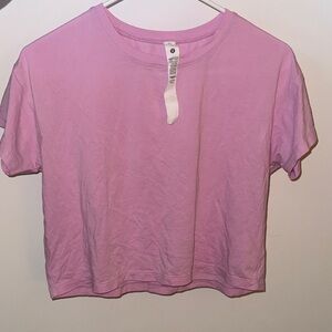lululemon athletica Light Pink Cropped Crewneck Tee